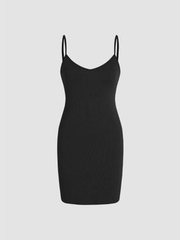 Cider - V-Neck Knit Mini Dress