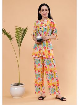 Shararat - Women Fruity Print Women Stunning Multi Color Graphic Printed Co-Ord (Set of 2)