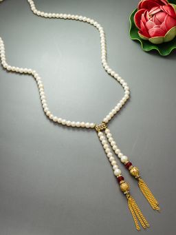 Aadita - Gold Plated Pearl Necklace for Women - White