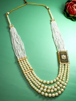 Aadita - Pearl Temple Necklace White