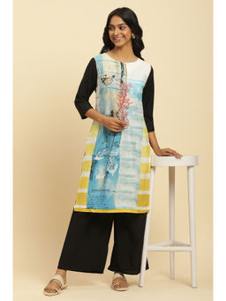 W - Multi-Color Geometric Kurta and Parallel Pant (Set of 2)