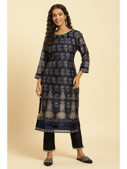 W - Blue Floral Kurta