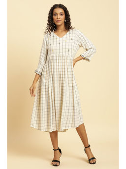 W - White Checks Midi Dress