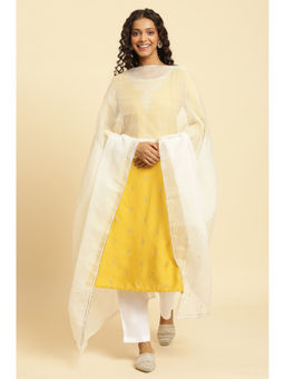 W - White Solid Dupatta
