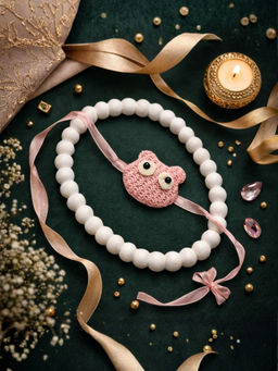 I Jewels - Cute Owl Design Kids Rakhi With Roli Chawal Rakshabandhan Card