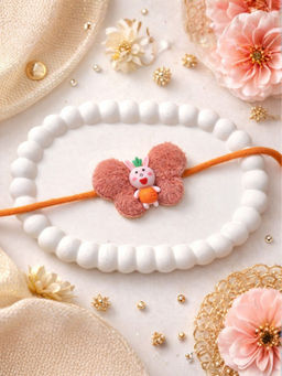 I Jewels - Cute Bunny Design Kids Rakhi With Roli Chawal Rakshabandhan Card