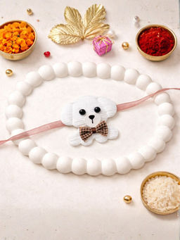 I Jewels - Cute Teddy Bear Design Kids Rakhi With Roli Chawal Rakshabandhan Card
