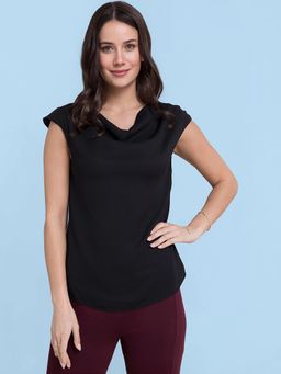 FABLE STREET - Black Cowl Neck Top