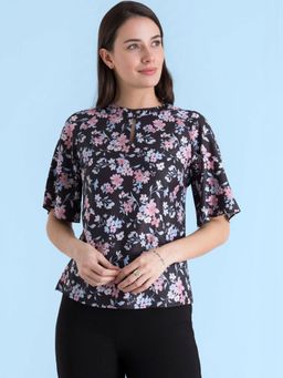 FABLE STREET - Multi Color Round Neck Floral Top