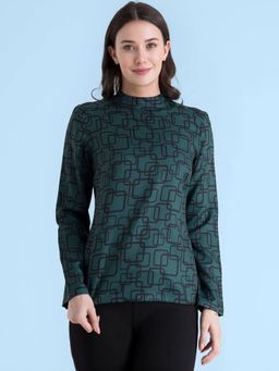 FABLE STREET - Multi Color High Neck Geometric Print