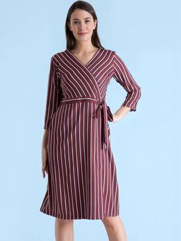 FABLE STREET - Multi Color Striped Wrap Dress