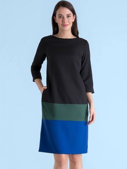 FableStreet - Multi Color Colour Block Shift Dress