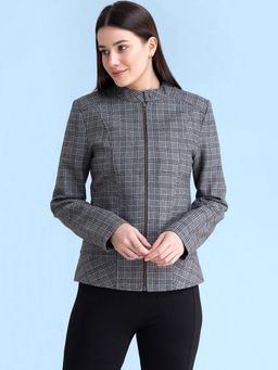 FABLE STREET - Grey Wool Blend Bomber Jacket