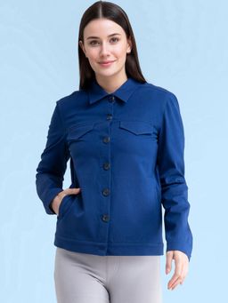 FableStreet - Royal Blue Button Down Shacket