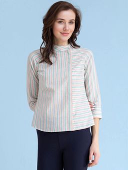 FABLE STREET - Cotton Button Detail Top - White