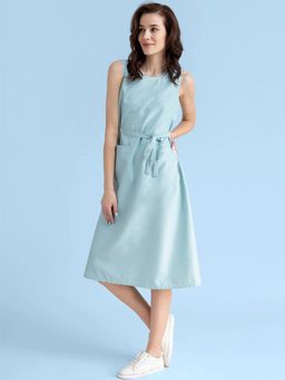 FableStreet - Cotton Aline Dress - Sap Green