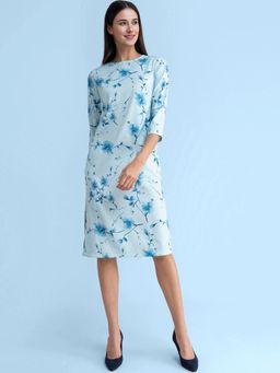 FableStreet - Floral Shift Dress - Blue