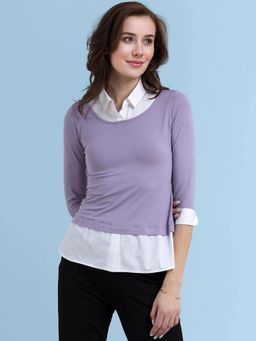 FABLE STREET - Colour Block Top - Lilac