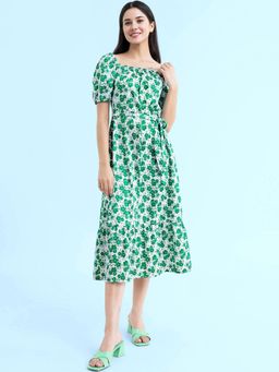 FABLE STREET - Floral A-Line Dress - White (Set of 2)