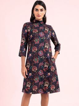 FableStreet - Floral A-Line Dress Multicolour