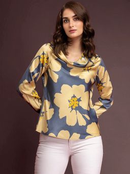 FableStreet - Floral Top - Yellow and Grey