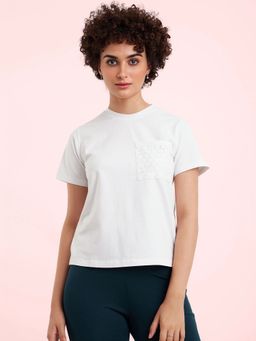 FableStreet - Single Jersey Schiffli Pocket Tee - White