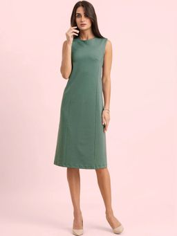 FableStreet - Livin Air A-Line Tencel Dress - Sap Green