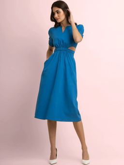 FableStreet - Cutout Detail Dress - Blue