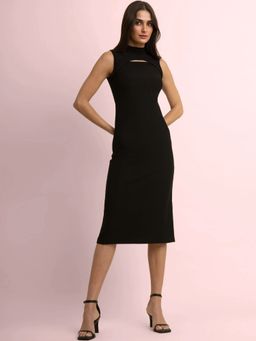 FableStreet - Livin Cutout Detail Dress - Black