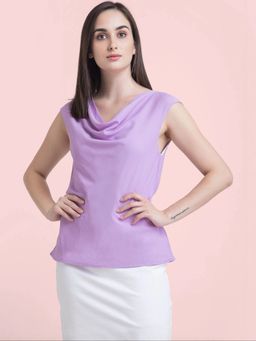 FableStreet - Cowl Neck Top - Lilac