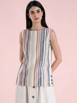FABLE STREET - Cotton Striped Top - Multicolor