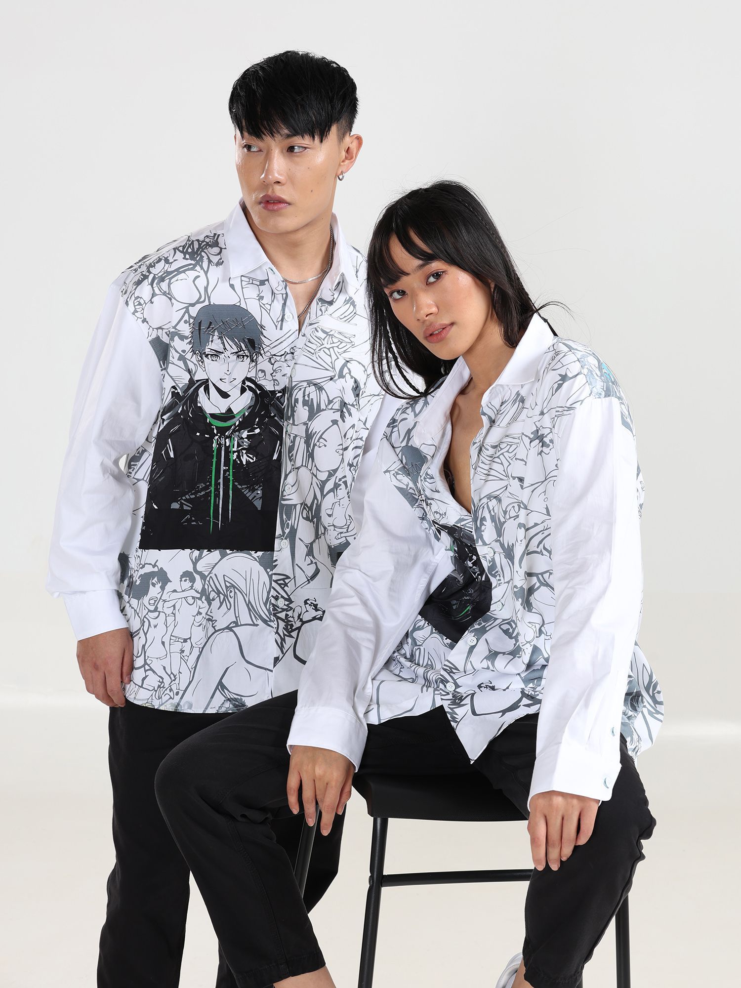 Buy NoBiY Anime Art Panel Print Shirt Online