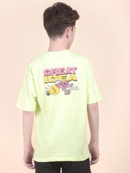 Cantabil - Green Regular Fit Poly Cotton Fabric Printed Casual T-Shirt