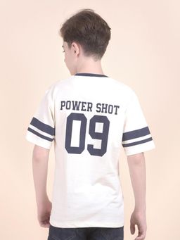 Cantabil - White Regular Fit Poly Cotton Fabric Printed Casual T-Shirt