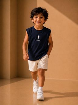 FLCN - Navy Blue Boys Boxy T-Shirt