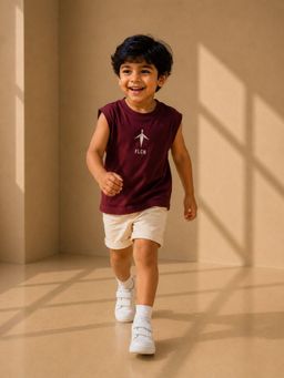 FLCN - Maroon Boys Boxy T-Shirt