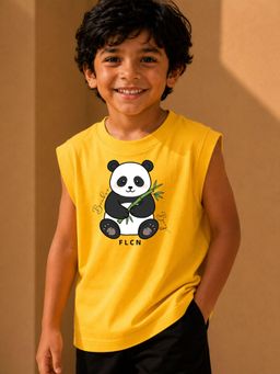 FLCN - Boys Yellow Bamboo Boxy T-Shirt