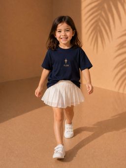 FLCN - Navy Blue Girls Boxy T-Shirt