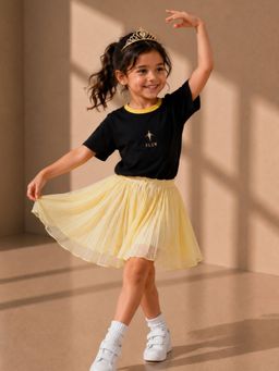 FLCN - Black Girls Boxy Cut and Sew T-Shirt
