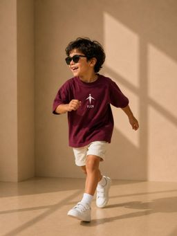 FLCN - Maroon Boys Boxy T-Shirt