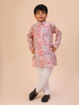 Pro Ethic Style Developer - Pink Floral Print Kurta with Pyjama