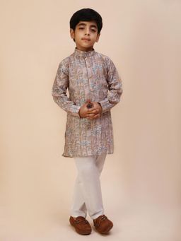 Pro Ethic Style Developer - Pink Floral Print Kurta with Pyjama