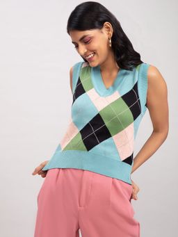 Twenty Dresses by Nykaa Fashion - Aqua Into The Cool Sweater Top