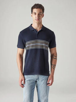 Levi's - Mens Navy Blue Stripes Polo T-Shirt