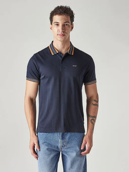 Levi's - Mens Navy Blue Solid/Plain Polo T-Shirt