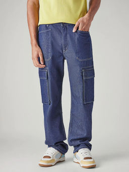 Levi's - Mens Blue Solid/Plain Cargo Jeans