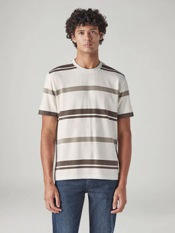 Levi's - Mens Off White Stripes T-Shirt