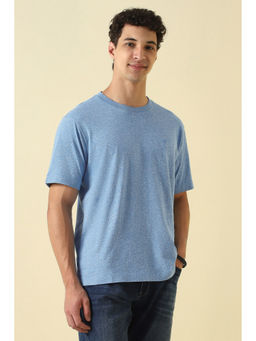 Allen Solly - Men Light Blue Print Crew Neck T-Shirt
