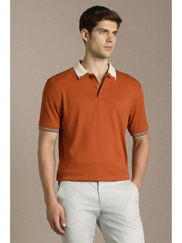 Louis Philippe - Men Rust Solid Polo T-Shirt