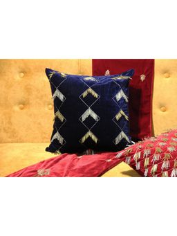 ALCOVE - Navy Velvet Fringe Cushion Cover